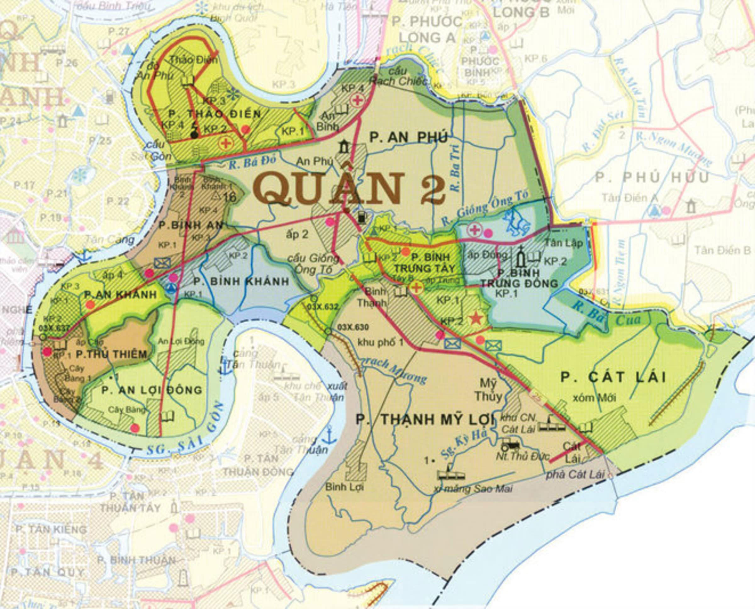 Bản đồ cho thuê kho quận 2