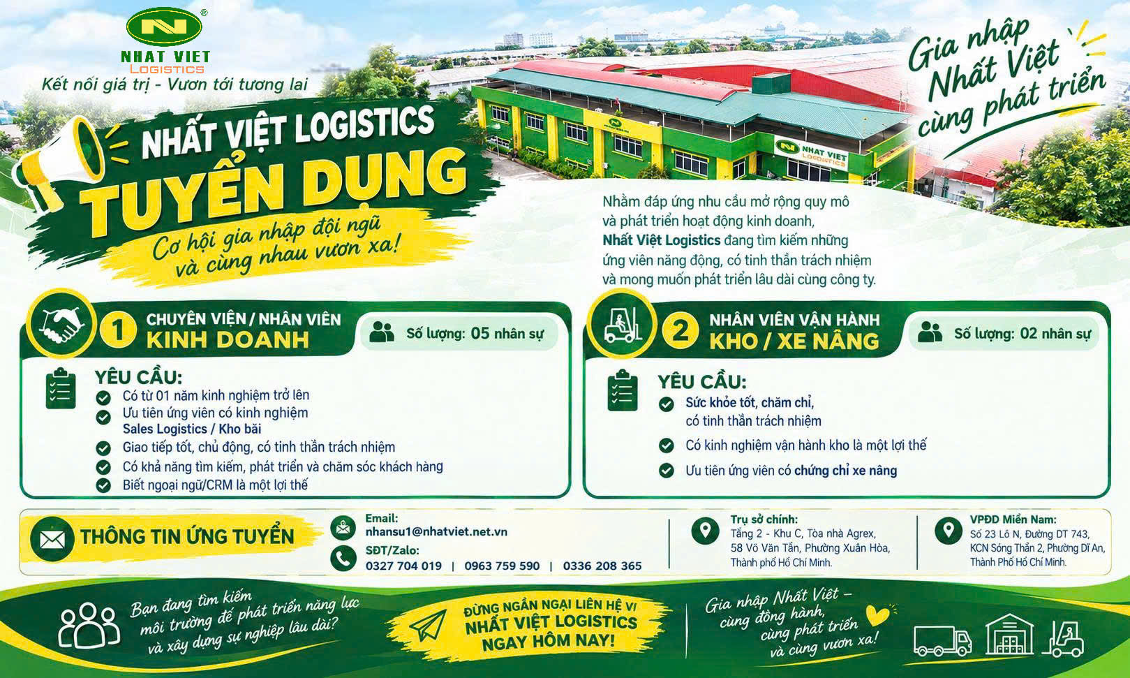 Thông Báo Tuyển Dụng Nhatviet Logistics